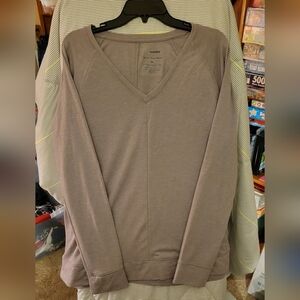 Sonoma XL Long Sleeve V Neck Jersey Fabric Brown Like New